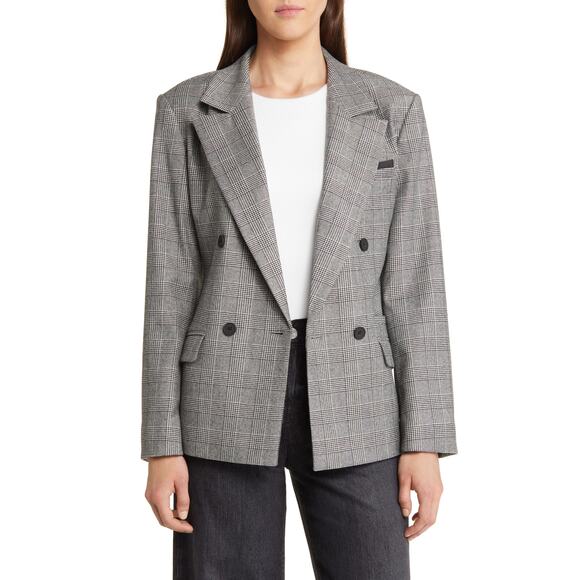 All Saints Jackets & Blazers - Allsaints Tailored Grey Bea Check Blazer Size 6